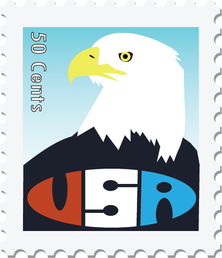 USA Eagle Stamp - Adobe Illustrator